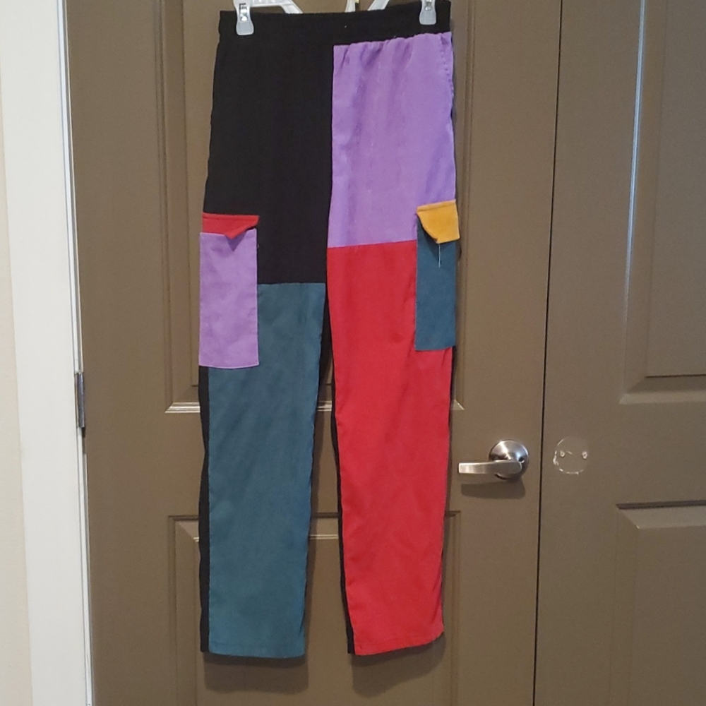 Multicolored block pants